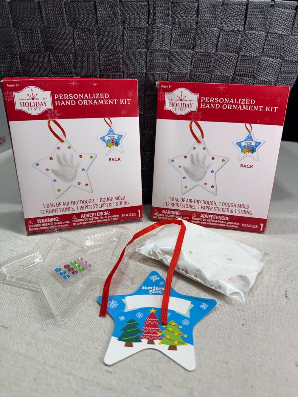 Holiday Time Personalized Star Hand Ornament Kit - Set of 2 - NWT